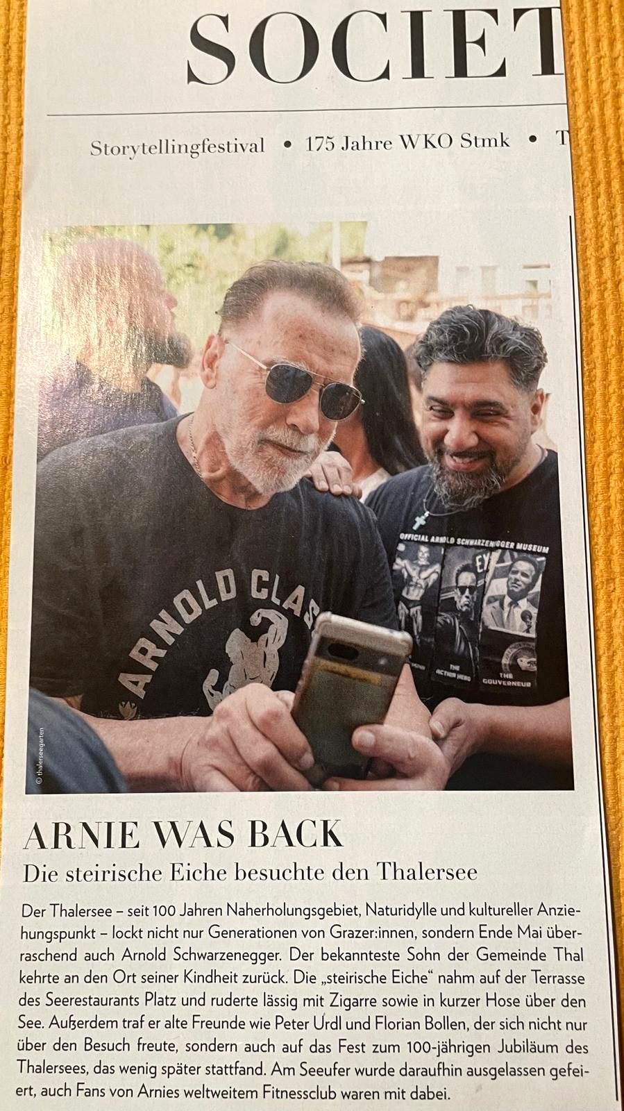 Arnold Schwarzenegger in the papers