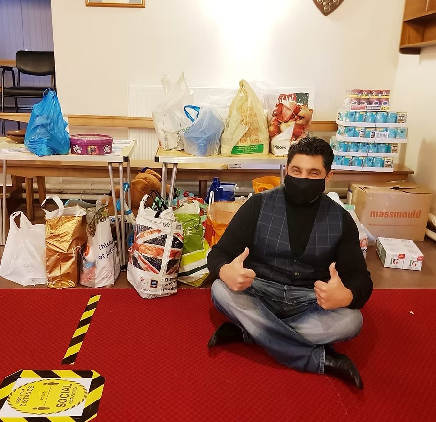 Preparing food parcels for residents during the pandemic