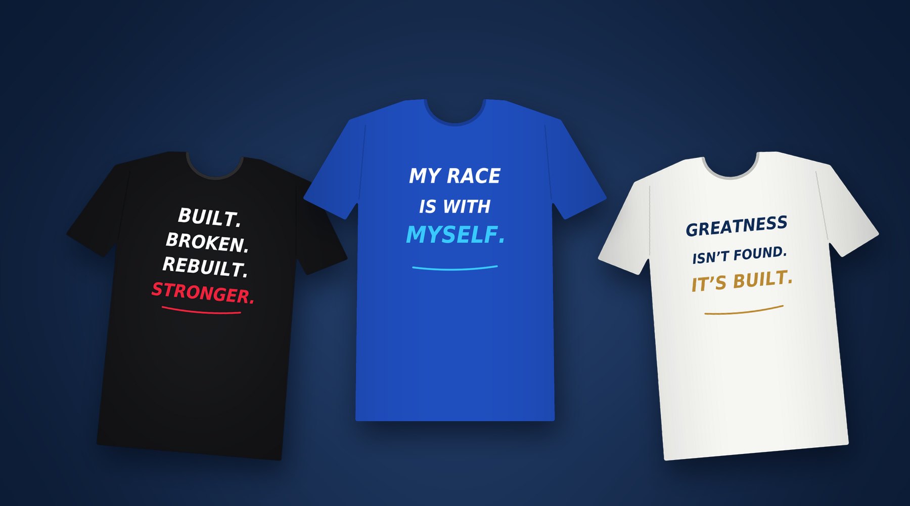 The Comeback, Self-Mastery and Greatness tees